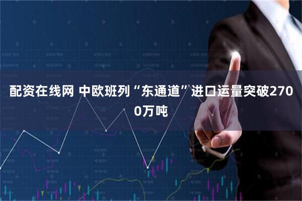 配资在线网 中欧班列“东通道”进口运量突破2700万吨