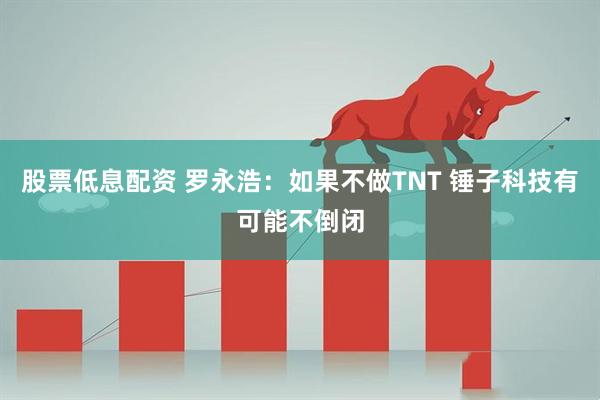 股票低息配资 罗永浩：如果不做TNT 锤子科技有可能不倒闭